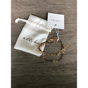 Ettika Butterfly Anklet in Emerald and Gold
